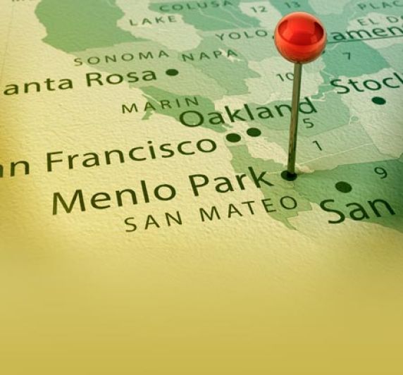 map with red pin marker in San Mateo County
